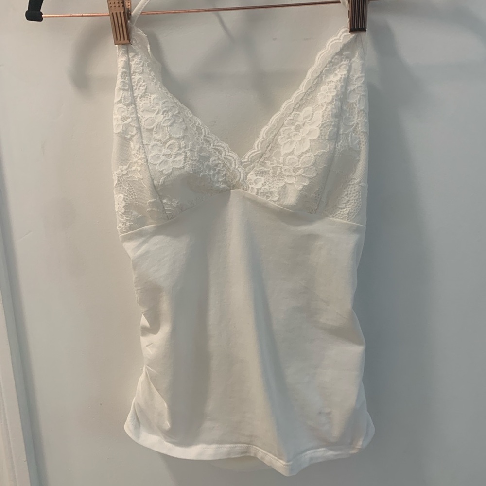H&M White Bustier Camisole Tank Halter Top